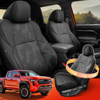 DiffCar® Seat Covers for Toyota Tacoma 2026 2025 2024 Double Cab(Gas Only), Front Seat & Console Covers Only, Faux Nappa Leather Custom Fit Car Protectors Accessories for Tacoma 4th Gen, Black Camo - Image 5