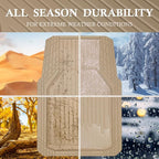 CAR PASS Heavy Duty Rubber Floor Mats for Car, Waterproof Liner Deep Dish Car Mats Full Sets, Universal Trim to Fit for SUV Truck Sedans Vans, All Weather Automotive Floor Mats 3pcs, Solid Beige - Image 7
