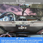 Windshield Sun Shade for 2022-2026 Refreshed Chevy Silverado 1500/GMC Sierra 1500, 2024-2026 Silverado/Sierra 2500HD 3500HD Front Windshiled Sun Visor UV Protection Foldable Sunshade - Image 3