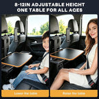 Large Car Tray Table for Back Seat with Adjustable Height | Foldable Car Desk for Laptop , Hidden Cup Holder & Phone Holder, Heavy Duty Travel Food Tray for Eating Working Road Trips - Image 3