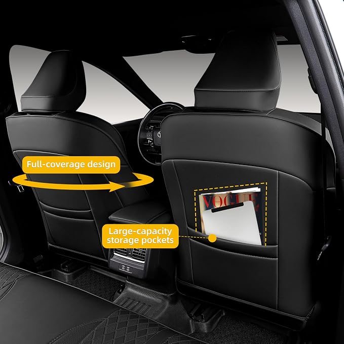 Custom Fit Camry Seat Covers for 2025 2026 Toyota Camry LE SE - Black | Waterproof Faux Leather Full Coverage, Car Seat Protectors Full Set with Armrest Covers, Airbag Compatible - Image 5