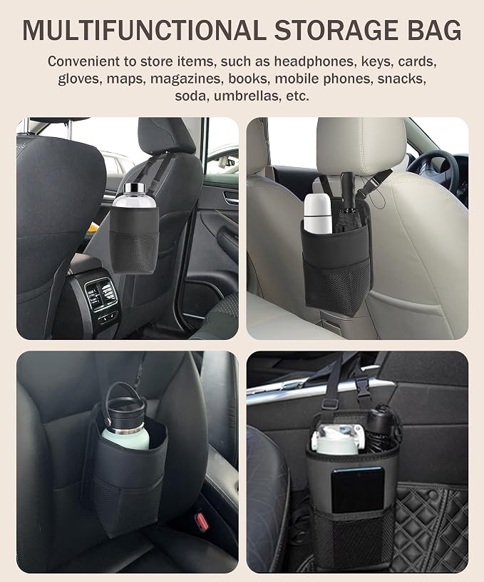 bylikeho Car Cup Holder,Cup Holder for Car,Car Seat Cup Holder,Car Accessories 2 in 1 Large Back Seat Cup Holders for Cars,Hanging Mini Car Seat Side Organizer - Image 6