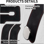 Suede Leather Headrest Hooks for Car, 2 Pack Double Seat Back Organizer Hooks for Purses & Bags, Heavy Duty Metal Car Purse Holder for Handbags, Grocery Bags, Universal Vehicle Storage Accessories - Image 5