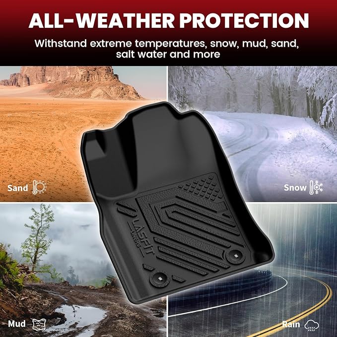 LASFIT Floor Mats Set for Jeep Grand Cherokee 2015 2014 2013 | All Weather, TPE, Custom Fit, Car Mats, Floor Liners, Seat Back Mat, Cargo Liner, Black - Image 6