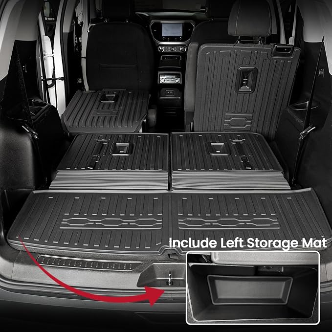 Cargo Mat for GMC Acadia 2017-2023 Accessories 6/7 Seats | One-Piece Cargo Liner & Rear Seat Back Protector, All Weather TPE, Non Slip & Odorless & Scratch Proof, Quick Clean - Image 4