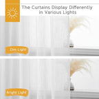 RYB HOME White Semi Sheer Curtains for Small Window 45 inches Long | Light Filtering Privacy, Boho Country Rustic, Kitchen Cafe Bathroom RV Camper, Rod Pocket, White, W52 x L45, Set of 2 - Image 6
