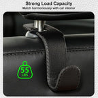 Car Seat Headrest Hook Heavy Duty 55lb Metal Hanger with Leather for Bags | Universal Vehicle Seat Back Organizer, Ergonomic Design, Hang Groceries Handbag Backpack Water Bottle, 4 Pack Black - Image 5