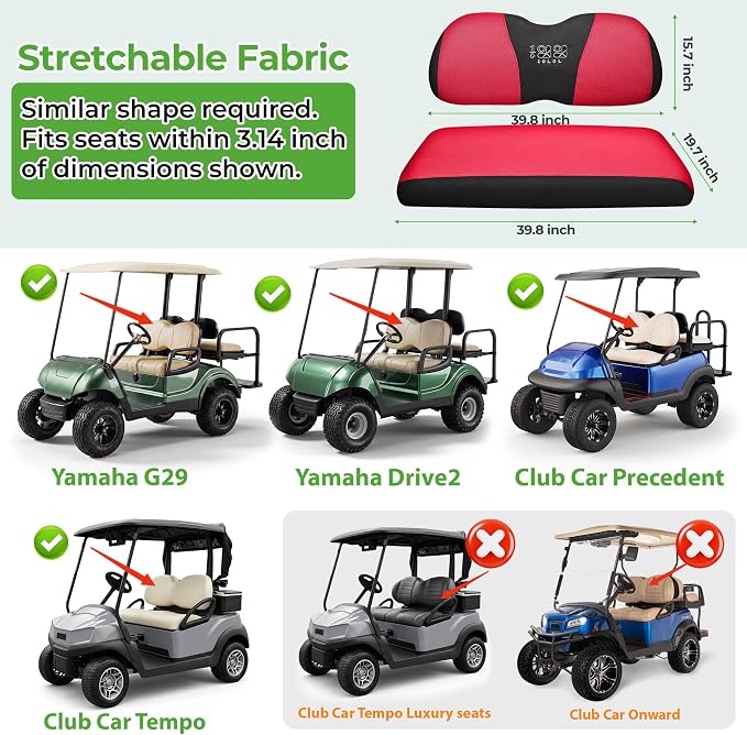 10L0L Golf Cart Seat Covers for Yamaha EZGO Club Car Seat Towel Cushion | Breathable Mesh All-Season Front/Rear Seat Blanket, UV Resistant, Cool Comfort, Machine Washable, Easy On, Great Golf Gift - Image 6