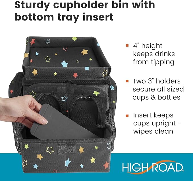 High Road CarHop Car Caddy Organizer With Cooler and Cup Holders | Sturdy Snack and Play Backseat Organizer for Kids with Top Tray and 6 Organization and Storage Pockets - Image 5