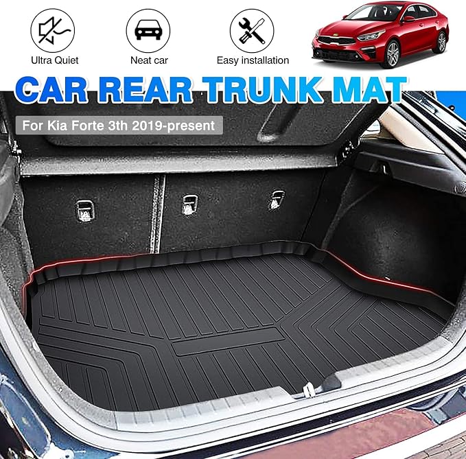 Cartist Cargo Liner Custom Fit for Kia Forte 2019-2024 Accessories All Weather Trunk Mat for Forte Cargo Mat Heavy Duty TPE Anti-Slip High Side - Image 2