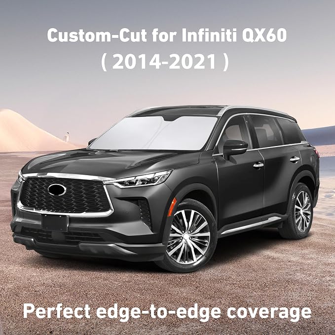 EcoNour Windshield Sunshade Compatible for Infiniti QX60 2014-2020 2021 | Sun Visor for Front Windshield & Window Sun Shade Cover, UV Heat Blocker & Protector, Car Accessories - Image 2