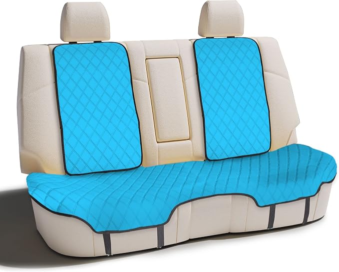 FH Group Car Seat Cushion Neosupreme Automotive Seat Cushions - Universal Fit, Rear Car Seat Cushion, Car Seat Cushions with Non-Slip Silicone Backing for SUV, Sedan, Van Rear Set Aqua by FHGroup