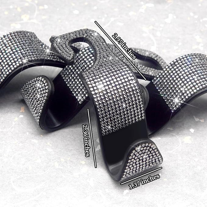 4 Packs Car Purse Hook, Bling Seat Headrest Bag Holder Hanger for Car, Easy Install Car Organizer Accessories Gift for Women (Silvery) - Image 2