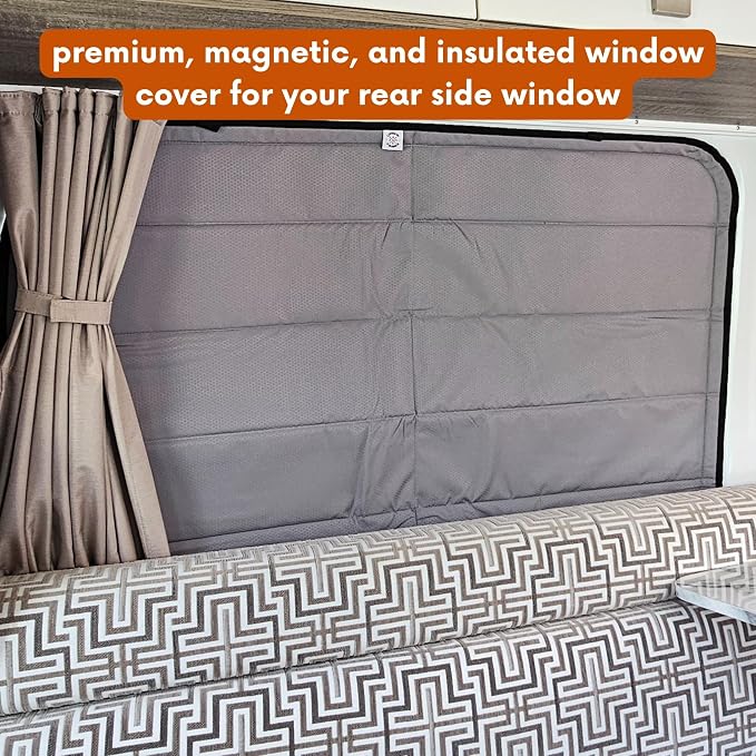 Living in a Bubble Insulated Blackout Mid Left Side Window Cover for Mercedes Sprinter Van Year 2007-2026 144" Length MWB, NCV3 & VS30 (Bare Metal Frame) - Image 2