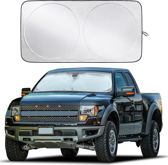 EcoNour Truck Windshield Sun Shade, Sun Shield Protects Dashboard and Seats by EcoNour