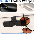 BFXM Sunglass Holder for Car, Double Clip Magnetic Leather | Sunglasses Holder Eyeglass Hanger Clip for Car Visor, Cars Sun Visor Ticket Card Clip - Image 7