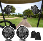 [Upgraded 2X Magnet] 2-Pack Magnetic Golf Cart Fan Rechargeable, 12000mAh Battery Operated Portable Fan with Light, Magnetic Base, Suitable for EZGO Club Car Yamaha, Golf Cart Accessories 2026 by MAGOLFINGolf