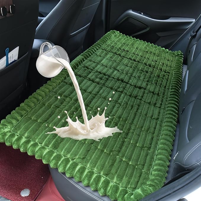 Dog Car Seat Waterproof Bed Cover Back Seat Dark Green 23.6”x51” | Nonslip Soft Comfortabl Pet Bed Mat Car Blanket for Travel Backseat Extender Seat Covers Dog Bed for Cars Trucks and SUVs by CoSofSLIP