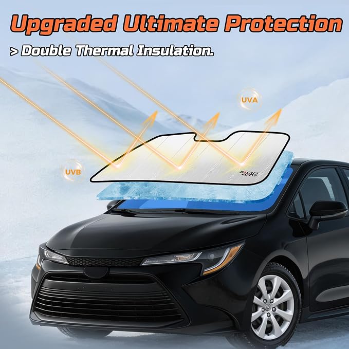 2023-2026 Accord Windshield Sun Shade Compatible for 2023-2026 Honda Accord Silver Reflective Foldable Front Sun Visor Sunshade Protector with Storage Bag Keep Interior Cool - Image 4