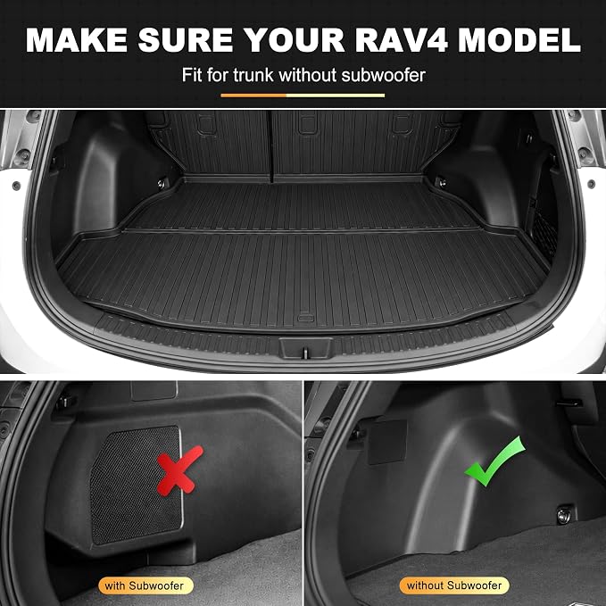 Floor Mats for Toyota RAV4 Hybrid 2026, Cargo Mat & Seat Back Mat (NO PHEV) | Fit Trunk without Subwoofer, Custom Fit Floor Liners with Door Sills Protector All-weather Trunk Mat 2026 RAV4 Accessories - Image 4