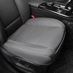 1 Pack Gray Ventilated Bottom Car Seat Cover | 3D Air Mesh, PU Leather, Breathable, Front, with Storage pocket, Universal Fit for Car Truck SUV, Easy to Install by Qinlive