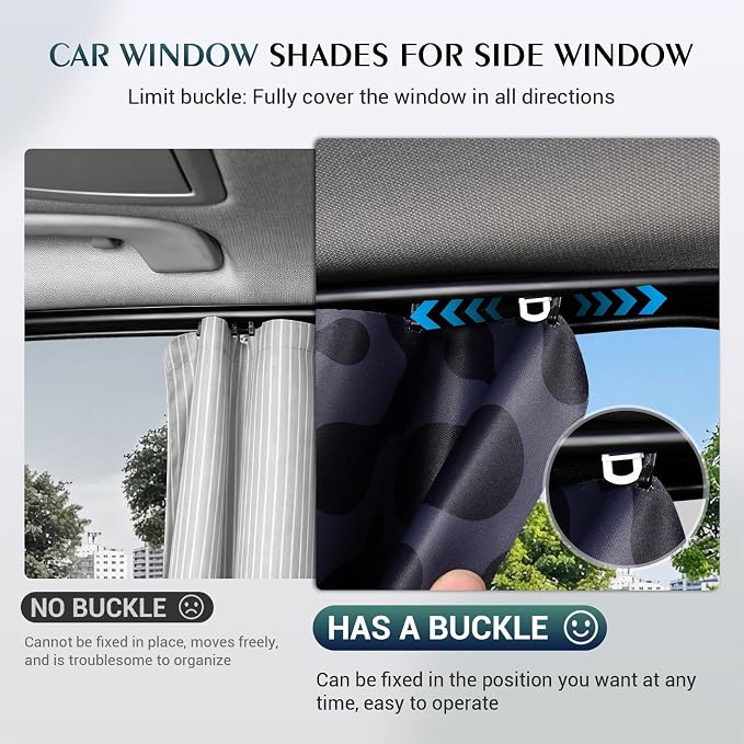 FLORICH Car Window Shades 1 Pack Car Window Shade for Baby, Block Light Car Sun Shade Protect Embedded Track Privacy for Family, Universal Fit for Most Cars - Image 4