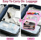 12 Pieces Clear Makeup Bags Bulk, TSA Approved Toiletry Bag Cosmetic Toiletries Pouch with Zipper, Waterproof Vinyl Plastic Organizer Case for Carry-on Travel Essentials (Pink Medium) - Image 8