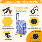GtIiFmTe Foldable Hand Truck, Lightweight Luggage Cart for Airport Car Seat | Compact Folding dolly with Rotating swivel wheel,storage size12×15.7×4.1",300lbs Load,Upright Lock Handle with 3bungee cords - Image 4