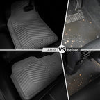 CAR PASS Rubber Car Mats, Waterproof Car Floor Mats All Weather,Car Mat Full Set 3 Piece, Grey Automotive Floor Mat Trim to Fit for Cars Sedan SUVs Trucks, Anti-Slip Easy Clean, All Gray - Image 6