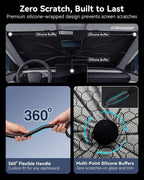Car Windshield Sun Shade Umbrella, Foldable Sunshade Cover, Large | Front Window Visor, UV Rays, Heat Protection, Custom Fit, Cool Interior, Shield & Protector Accessories, Sunshades, SUV Truck - Image 3