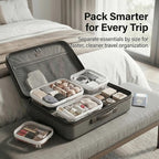 6 Pack Clear Hard Shell Zipper Case, See-Through Hard Plastic Organizer Pouches Zipper for Travel - Toiletries, Electronics, Pencils, Makeup, Secure Storage Design, 3 Sizes (2 Small/2 Medium/2 Large) - Image 7