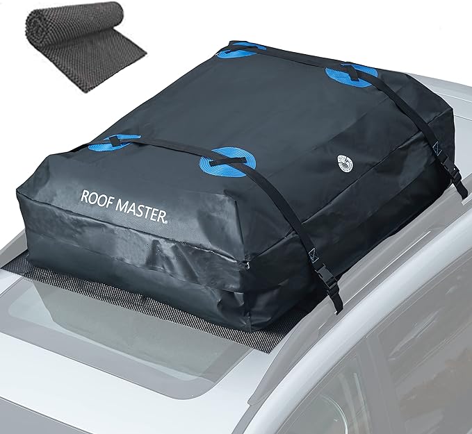 Rooftop Cargo Carrier, PI Store Waterproof Car Roof Bag with Protective Mat, Extra 16 Cubic Foot Storage Carriers for All Cars with/Without Roof Racks, Gift for Men by P.I.+AUTO+STORE