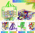 6 Color Large Toy Storage Bags with Labels, Reusable Clear PVC Board Game Storage, Travel Waterproof Organizer Bags with Zipper for Building Blocks, Puzzle, Kids Books - Image 3