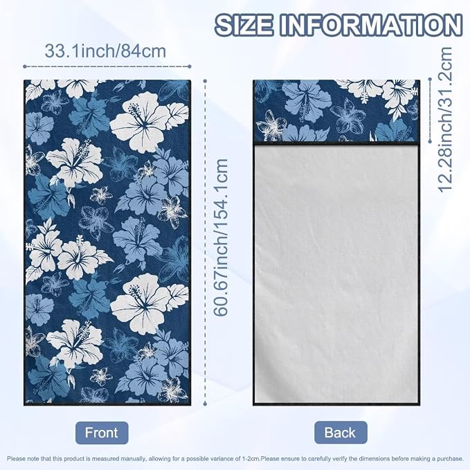 Horeset Blue Hibiscus Flower Car Seat Towel Cover – Breathable & Quick-Dry, Stain Resistant Front Seat Protector, Easy Install for SUV Truck Sedan Van - Image 9