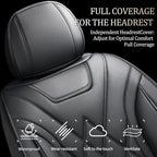 for Subaru Crosstrek 2016-2026 Car Seat Covers, Full Set, Black | Luxury Full Coverage Leather Seat Protectors, Waterproof Breathable, Non-Slip, Easy to Install, Airbag Compatible, All-Season - Image 3