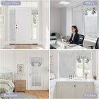 RYB HOME Natural Linen Textured French Door Window Curtains 100% Blackout | Self Adhesive, Thermal Insulated Privacy Energy Saving, Shades for Nursery Office Patio Glass Door, W26 x L72, 1 Panel - Image 9