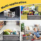 JiatuA Car Trunk Organizer, Collapsible Car Organizers and Storage Grey | Sturdy, Large Capacity, Clean Decor, Multi Compartment Container Box, Adjustable Car Accessories for SUV Sedan Truck - Image 4