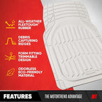 MotorTrend FlexTough White Car Floor Mats Rubber All Weather Automotive 2pc | Front Floor Mats for Cars - Waterproof White Car Mats Accessories Universal Fits Most Sedans, Compact SUV, Small Trucks - Image 2