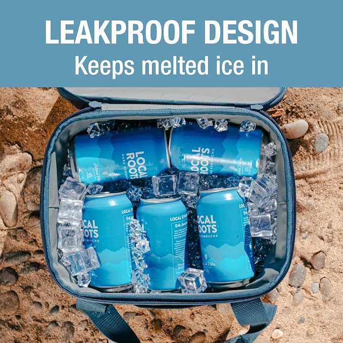 CleverMade Pacifica Collapsible Cooler Bag, Small Travel Cooler, Cool Gray | Keep Drinks Cold and Pack Light | A Reinforced Base, Storage Pocket, Bottle Opener, and Shoulder Strap Add Outdoor Utility - Image 2