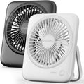 Otlonpe Personal Portable Desk Fan 2 Pack, 4000mAh Small Rechargeable Portable Fan Battery Operated & USB Powered for Travel Sleeping Bedroom Office Home Table, Cordless, Quiet, 4-Speed, 6.5 Inch by OTLONPE