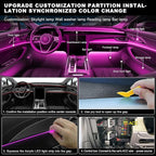 RGB Acrylic Interior Car LED Strip Light with Wireless APP, Car Accessories 6 in 1 with 175 inches 593 LEDs Fiber Optic Ambient Lighting Kits, Dynamic Music Sync Neon LED Strip Light for Car - Image 6
