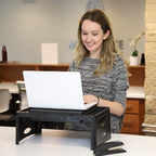 Loddie Doddie Lap Desk, Folding Desk, Bed Table, Black, 9.75"x12" | Built-In Storage with 2 Trays & Pocket, Bed Desk, Easy 2 lb Carry, Car Seat Tray for Travel, Portable Desk, Tucks Under Bed - Image 4