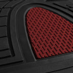 FH Group Premium Liners Tall Channel Trimmable All Weather Rubber Full Set Car Floor Mats (Pink) w. Trimmable All-Season Cargo Liner (Burgundy) - Universal Fit for Cars Trucks and SUVs - Image 4