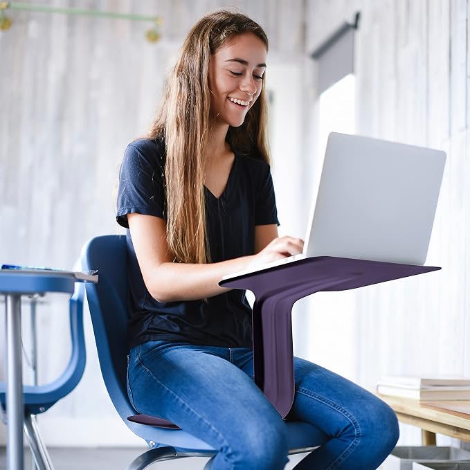 ECR4Kids The Surf Portable Lap Desk, Flexible Seating, Eggplant - Image 7