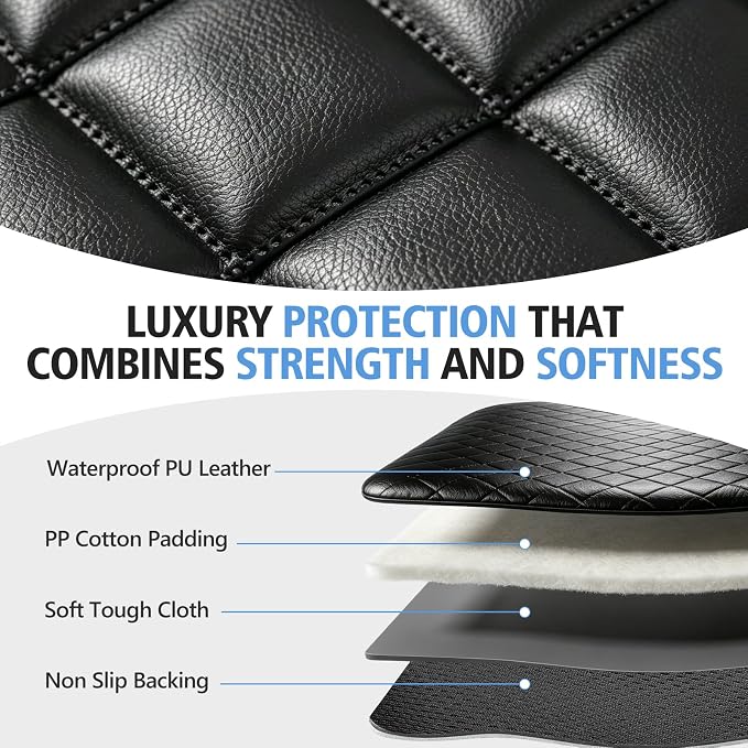 Pet Bench Seat Covers for Crew Cab Trucks,PU Leather Truck Back Seat Cover | Heavy Duty, for F150/Chevrolet Silverado/Ram1500/GMC Sierra/Toyota, Under Child Car Seat, with Storage Pockets, Waterproof - Image 4