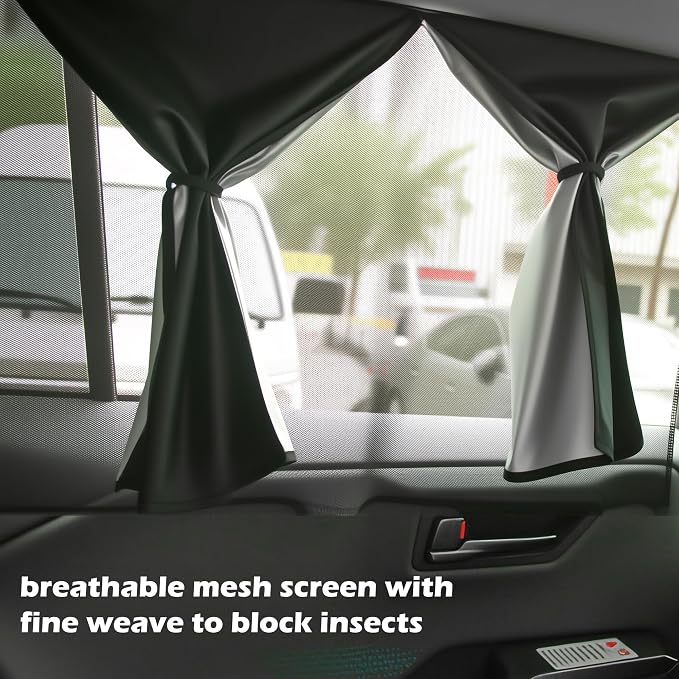 2 Pack Car Window Shades for Side Window with Strong Magnets | Automotive Dual Layer Car Rear Windows Sunshades for Baby Blocks Heat and UV Rays Sun Shade for Most Vehicles - Image 7