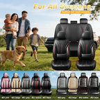 Fit Equus Seat Covers Custom Fit for Hyundai Equus 2011-2015, Full Set | Premium Leather Full Coverage Protectors, Waterproof, Breathable, Scratch Resistant, Easy Wipe, Airbag Compatible, RedTrim - Image 9
