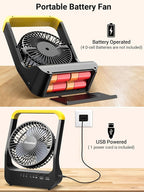 Gazeled Battery Powered Fan, Long Lasting Battery Operated Fans for Camping, Portable D-Cell Desk Fan with Timer, 3 Speeds, Whisper Quiet, 180° Rotation, for Office, Bedroom, Outdoor, 5'', Model: F15 - Image 2