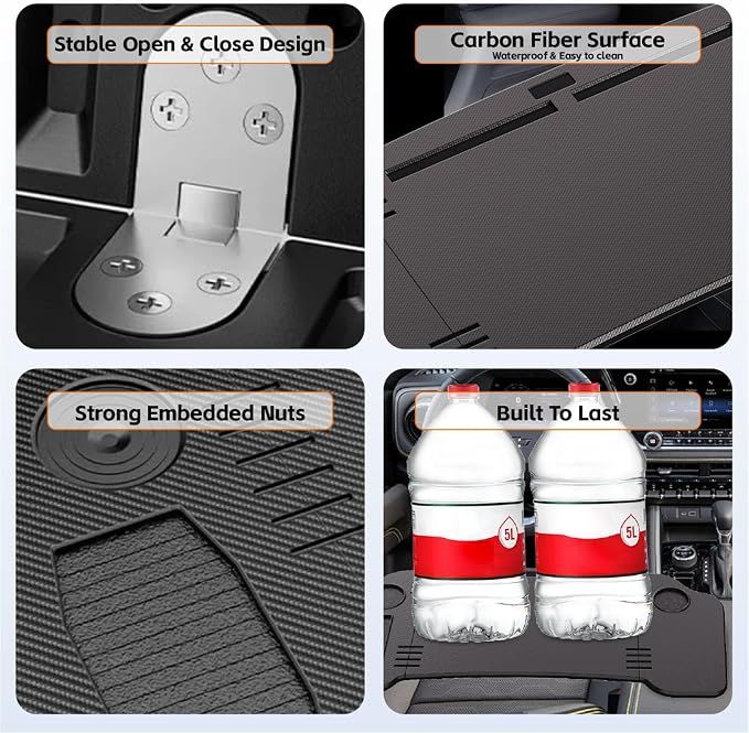 Foldable Car Table,Steering Wheel Desk for Laptop/Meal Tray Travel, 2-in-1 | Portable/Reinforced,Fit for Most Vehicles,Work Surface 30.31" x 14.96",Drink Holder & Phone Slot Included,Installs in Seconds - Image 5