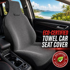 Car Seat Cover Towel 2PCS, 1200g Ultra-Thick Absorbent Terry Cloth Seat Protector for Post-Gym Sweat & Beach, Universal Fit for Sedans SUV Trucks, Machine Washable Interior Protection (Gray) - Image 2